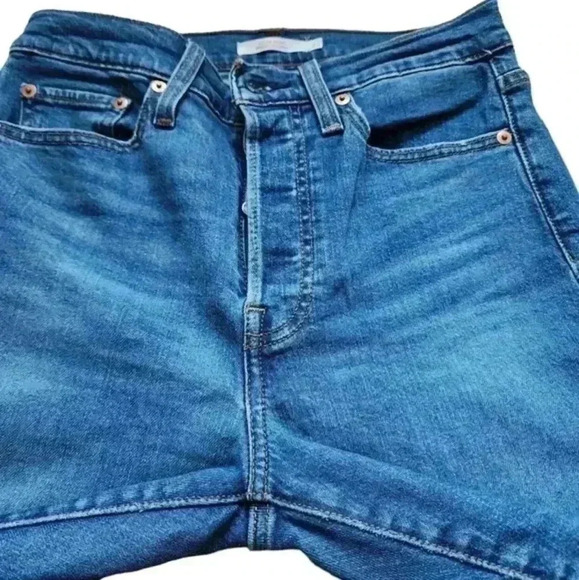 Levi's Wedgie Fit Skinny Jeans Devil Medium Wash Blue Button Fly Women's size 27 - Picture 8 of 15
